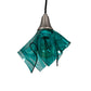 Meyda Lighting Mente Swirl 9" Brushed Nickel Mini Pendant Light With Green Handkerchief Shade Glass