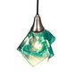 Meyda Lighting Mente Swirl 9" Brushed Nickel Mini Pendant Light With Green Handkerchief Shade Glass
