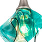 Meyda Lighting Mente Swirl 9" Brushed Nickel Mini Pendant Light With Green Handkerchief Shade Glass