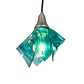 Meyda Lighting Mente Swirl 9" Brushed Nickel Mini Pendant Light With Green Handkerchief Shade Glass