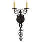 Meyda Lighting Merano 11" 2-Light Antique Iron Gate Wall Sconce With Amber Faux Candlelight