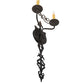 Meyda Lighting Merano 11" 2-Light Antique Iron Gate Wall Sconce With Amber Faux Candlelight