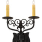 Meyda Lighting Merano 11" 2-Light Antique Iron Gate Wall Sconce With Amber Faux Candlelight