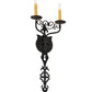 Meyda Lighting Merano 11" 2-Light Antique Iron Gate Wall Sconce With Amber Faux Candlelight