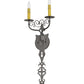Meyda Lighting Merano 11" 2-Light Bronze Metallic Wall Sconce With Amber Faux Candlelight
