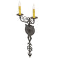 Meyda Lighting Merano 11" 2-Light Bronze Metallic Wall Sconce With Amber Faux Candlelight