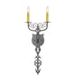 Meyda Lighting Merano 11" 2-Light Bronze Metallic Wall Sconce With Amber Faux Candlelight