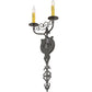 Meyda Lighting Merano 11" 2-Light Bronze Metallic Wall Sconce With Amber Faux Candlelight
