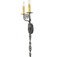 Meyda Lighting Merano 11" 2-Light Bronze Metallic Wall Sconce With Amber Faux Candlelight