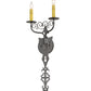 Meyda Lighting Merano 11" 2-Light Bronze Metallic Wall Sconce With Amber Faux Candlelight