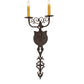 Meyda Lighting Merano 11" 2-Light Cajun Spice Textured Wall Sconce With Amber Faux Candlelight
