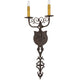 Meyda Lighting Merano 11" 2-Light Cajun Spice Textured Wall Sconce With Amber Faux Candlelight