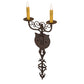 Meyda Lighting Merano 11" 2-Light Cajun Spice Textured Wall Sconce With Amber Faux Candlelight