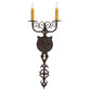 Meyda Lighting Merano 11" 2-Light Cajun Spice Textured Wall Sconce With Amber Faux Candlelight