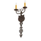 Meyda Lighting Merano 11" 2-Light Cajun Spice Textured Wall Sconce With Amber Faux Candlelight