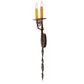Meyda Lighting Merano 11" 2-Light Cajun Spice Textured Wall Sconce With Amber Faux Candlelight