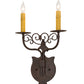Meyda Lighting Merano 11" 2-Light Cajun Spice Textured Wall Sconce With Amber Faux Candlelight