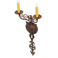 Meyda Lighting Merano 11" 2-Light Cimarron Bronze Wall Sconce With Ivory Faux Candlelight