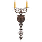 Meyda Lighting Merano 11" 2-Light Cimarron Bronze Wall Sconce With Ivory Faux Candlelight