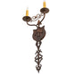 Meyda Lighting Merano 11" 2-Light Cimarron Bronze Wall Sconce With Ivory Faux Candlelight