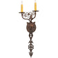 Meyda Lighting Merano 11" 2-Light Cimarron Bronze Wall Sconce With Ivory Faux Candlelight