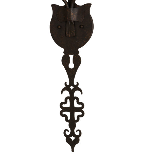 Meyda Lighting Merano 11" 2-Light Gilded Tobacco Wall Sconce With Ivory Faux Candlelight