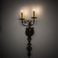 Meyda Lighting Merano 11" 2-Light Gilded Tobacco Wall Sconce With Ivory Faux Candlelight