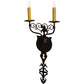 Meyda Lighting Merano 11" 2-Light Gilded Tobacco Wall Sconce With Ivory Faux Candlelight
