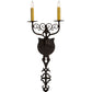 Meyda Lighting Merano 11" 2-Light Gilded Tobacco Wall Sconce With Ivory Faux Candlelight