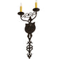 Meyda Lighting Merano 11" 2-Light Gilded Tobacco Wall Sconce With Ivory Faux Candlelight
