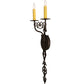Meyda Lighting Merano 11" 2-Light Gilded Tobacco Wall Sconce With Ivory Faux Candlelight