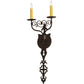 Meyda Lighting Merano 11" 2-Light Gilded Tobacco Wall Sconce With Ivory Faux Candlelight