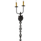 Meyda Lighting Merano 11" 2-Light Gunmetal Wall Sconce With Amber Faux Candlelight