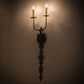 Meyda Lighting Merano 11" 2-Light Gunmetal Wall Sconce With Amber Faux Candlelight