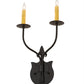 Meyda Lighting Merano 11" 2-Light Old Wrought Iron Wall Sconce With Ivory Faux Candlelight