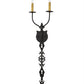 Meyda Lighting Merano 11" 2-Light Old Wrought Iron Wall Sconce With Ivory Faux Candlelight