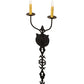 Meyda Lighting Merano 11" 2-Light Old Wrought Iron Wall Sconce With Ivory Faux Candlelight