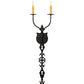 Meyda Lighting Merano 11" 2-Light Old Wrought Iron Wall Sconce With Ivory Faux Candlelight