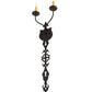 Meyda Lighting Merano 11" 2-Light Old Wrought Iron Wall Sconce With Ivory Faux Candlelight