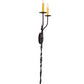 Meyda Lighting Merano 11" 2-Light Old Wrought Iron Wall Sconce With Ivory Faux Candlelight