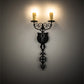 Meyda Lighting Merano 11" 2-Light Oxidized Steel Wall Sconce With Ivory Faux Candlelight