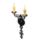 Meyda Lighting Merano 11" 2-Light Oxidized Steel Wall Sconce With Ivory Faux Candlelight