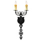 Meyda Lighting Merano 11" 2-Light Oxidized Steel Wall Sconce With Ivory Faux Candlelight