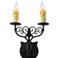 Meyda Lighting Merano 11" 2-Light Oxidized Steel Wall Sconce With Ivory Faux Candlelight