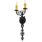 Meyda Lighting Merano 11" 2-Light Oxidized Steel Wall Sconce With Ivory Faux Candlelight