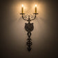Meyda Lighting Merano 11" 2-Light Smoke Wall Sconce With Ivory Faux Candlelight