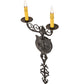 Meyda Lighting Merano 11" 2-Light Smoke Wall Sconce With Ivory Faux Candlelight