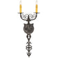 Meyda Lighting Merano 11" 2-Light Smoke Wall Sconce With Ivory Faux Candlelight