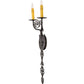 Meyda Lighting Merano 11" 2-Light Smoke Wall Sconce With Ivory Faux Candlelight