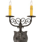 Meyda Lighting Merano 11" 2-Light Smoke Wall Sconce With Ivory Faux Candlelight